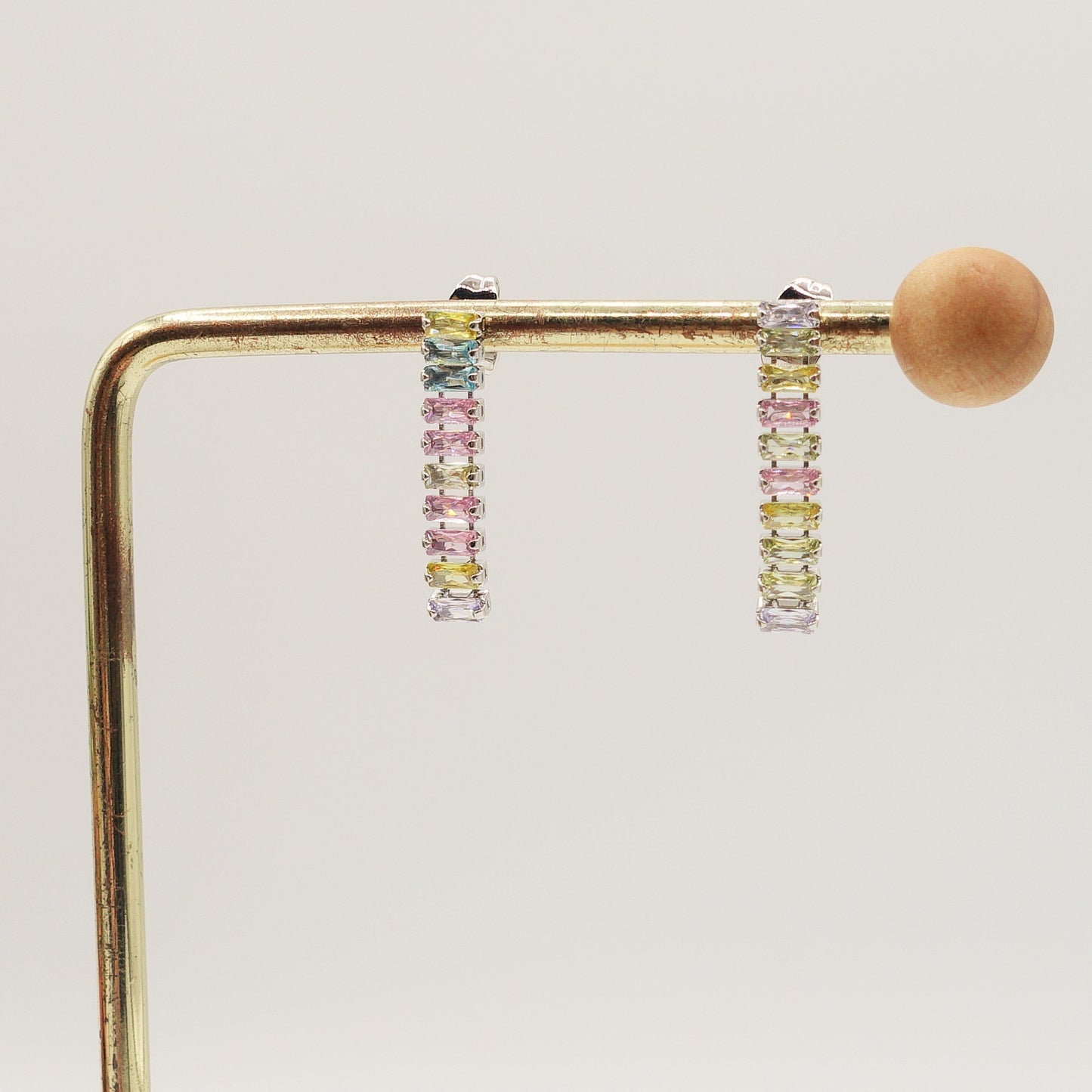 JOLIE SET - collier e orecchini con cubic zirconia RAINBOW taglio baguette
