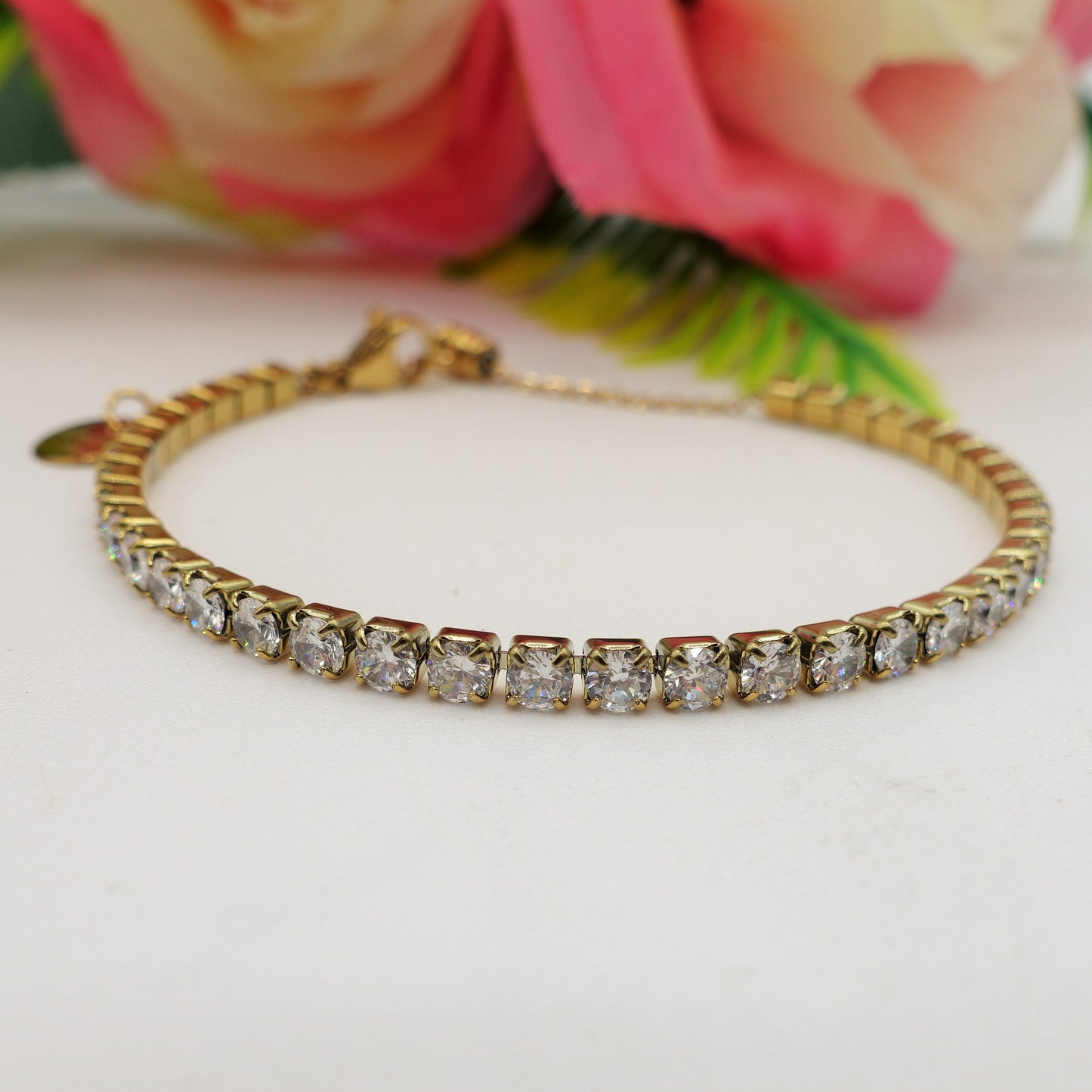 VEGAS ~ Bracciale tennis ACCIAIO INOSSIDABILE regolabile