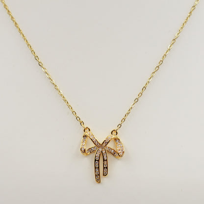 WALDORF - ACCIAIO INOSSIDABILE - collana con pendente fiocco in cubic zirconia