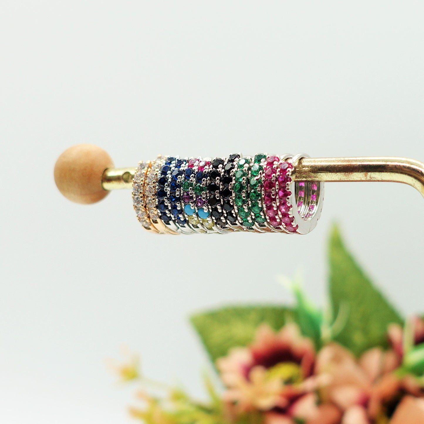 ANASTASIA - Orecchini mini cerchi zirconati RAINBOW