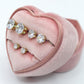 SET 3 PAIA-punti luce acciaio inossidabile ~ 6 PZ ~ 3 Paia~ Orecchini a borchie con zirconi ~