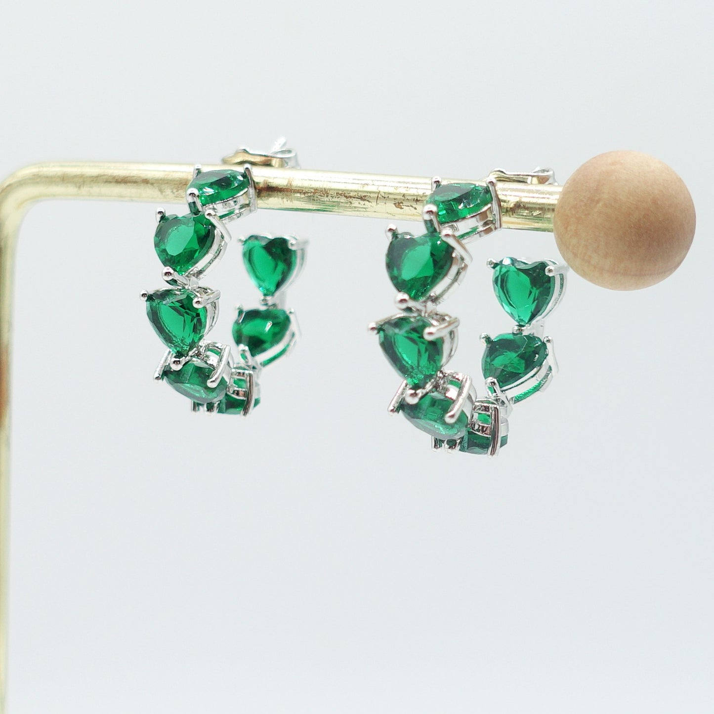 CAMILLE - CHERIE COLLECTION - Orecchini a cerchio con cubic zirconia a forma di cuore