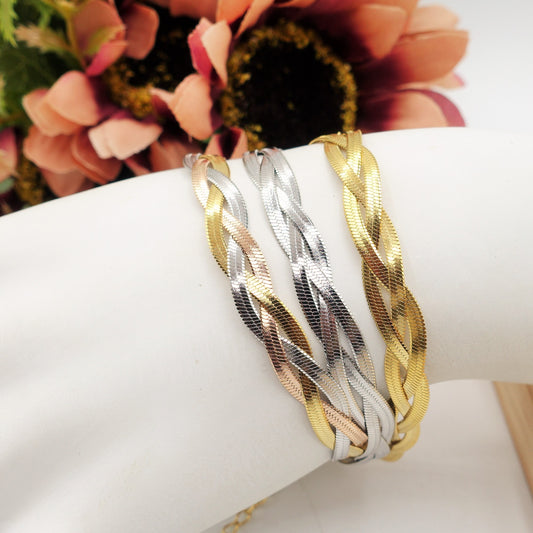 ELEONOR BRAID Bracciale - ACCIAIO inossidabile - Bracciale snake intrecciato