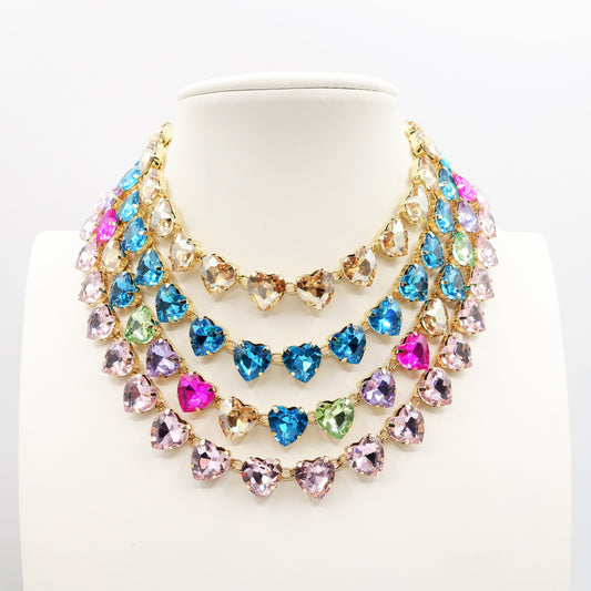 LUCE HEARTS - collier con pietre A CUORE sfaccettate