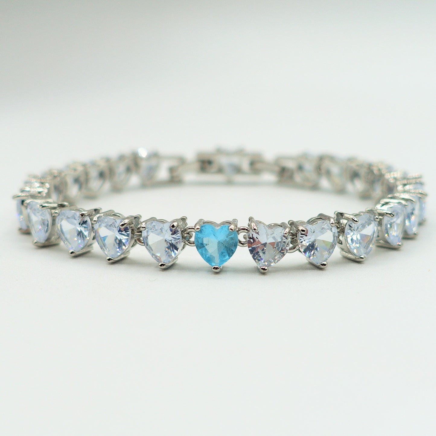 CHERIE - bracciale tennis con cubic zirconia a forma di cuore