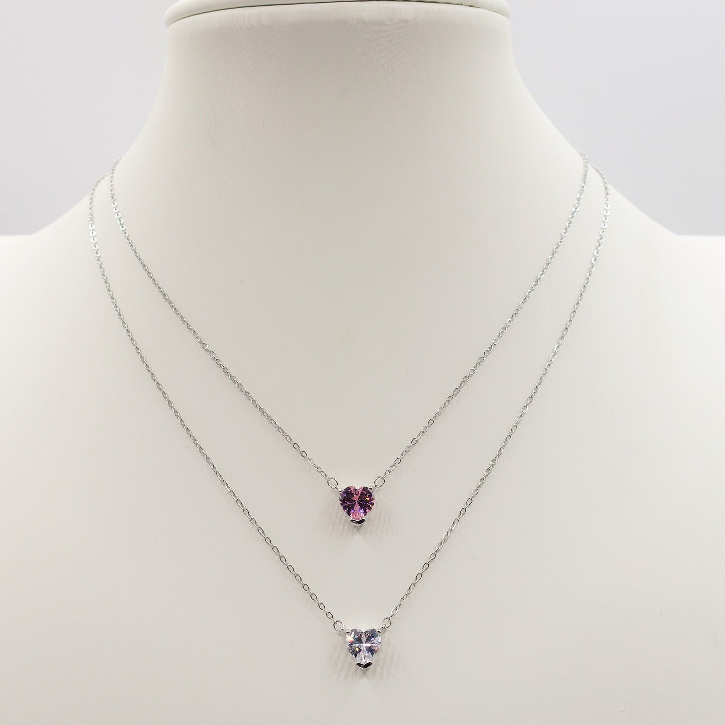 CHERIE single heart - ACCIAIO INOSSIDABILE - Collana con cuore in cubic zirconia