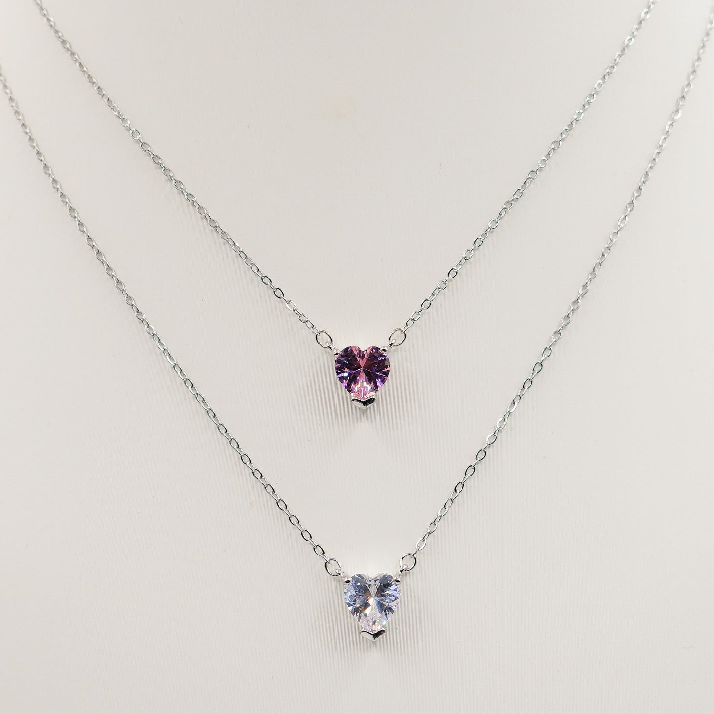 CHERIE single heart - ACCIAIO INOSSIDABILE - Collana con cuore in cubic zirconia