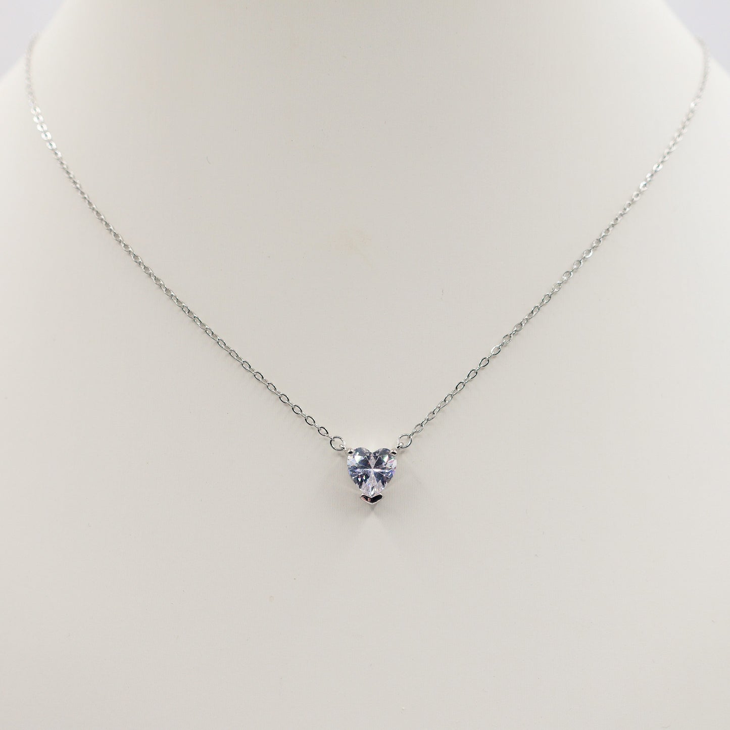 CHERIE single heart - ACCIAIO INOSSIDABILE - Collana con cuore in cubic zirconia