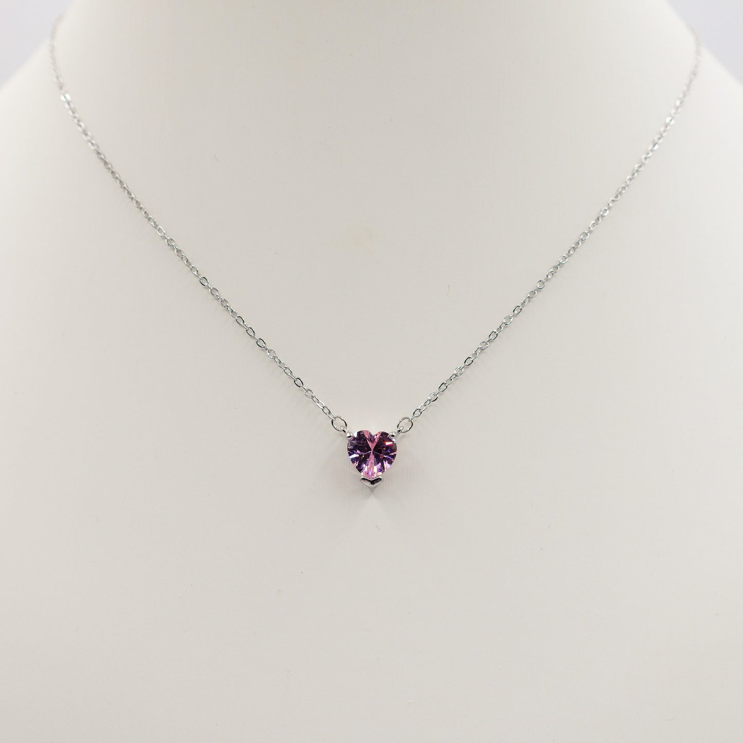 CHERIE single heart - ACCIAIO INOSSIDABILE - Collana con cuore in cubic zirconia