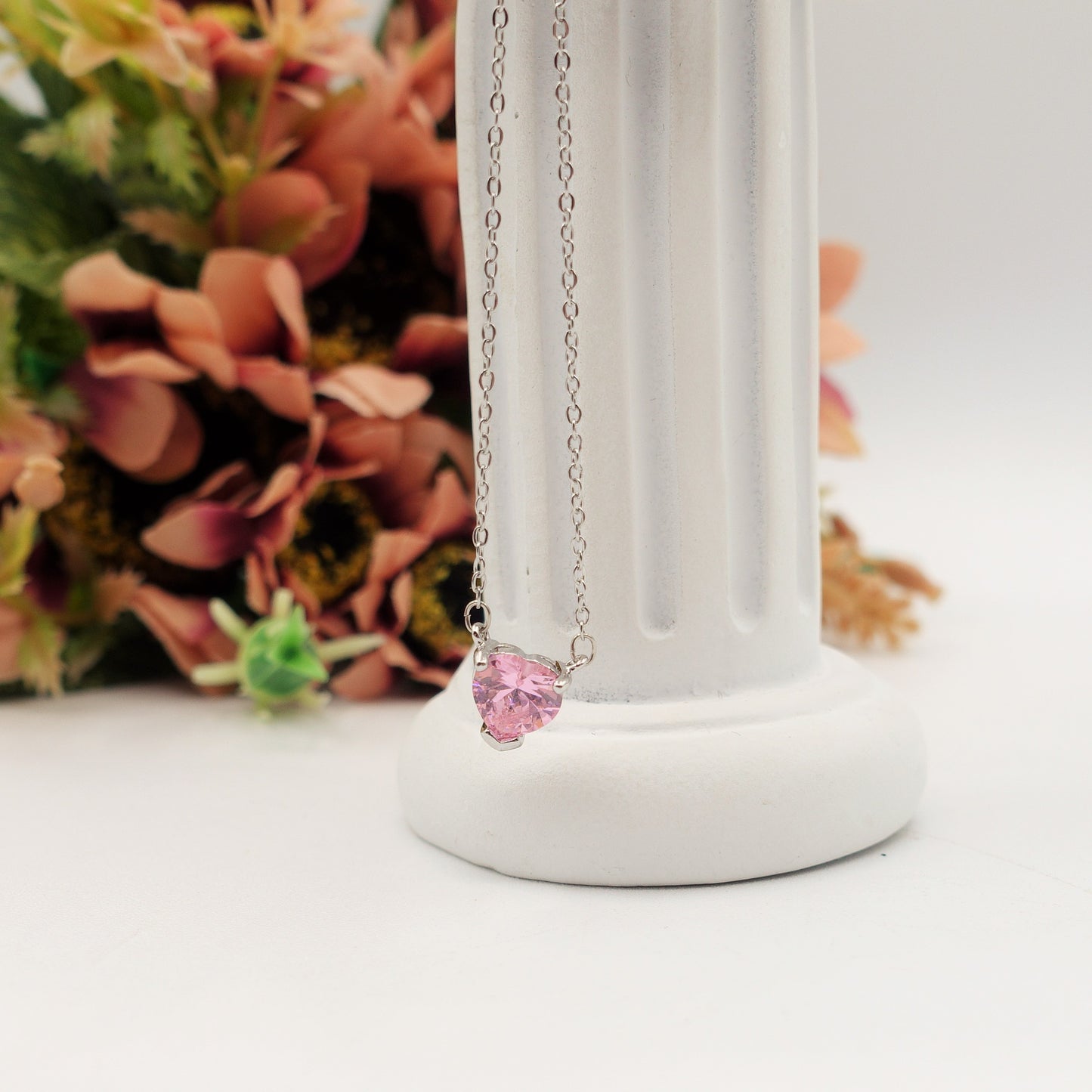 CHERIE single heart - ACCIAIO INOSSIDABILE - Collana con cuore in cubic zirconia