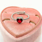 AURORA -ACCIAIO INOSSIDABILE~Anello con zirconi cubici a forma di cuore