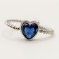 AURORA -ACCIAIO INOSSIDABILE~Anello con zirconi cubici a forma di cuore