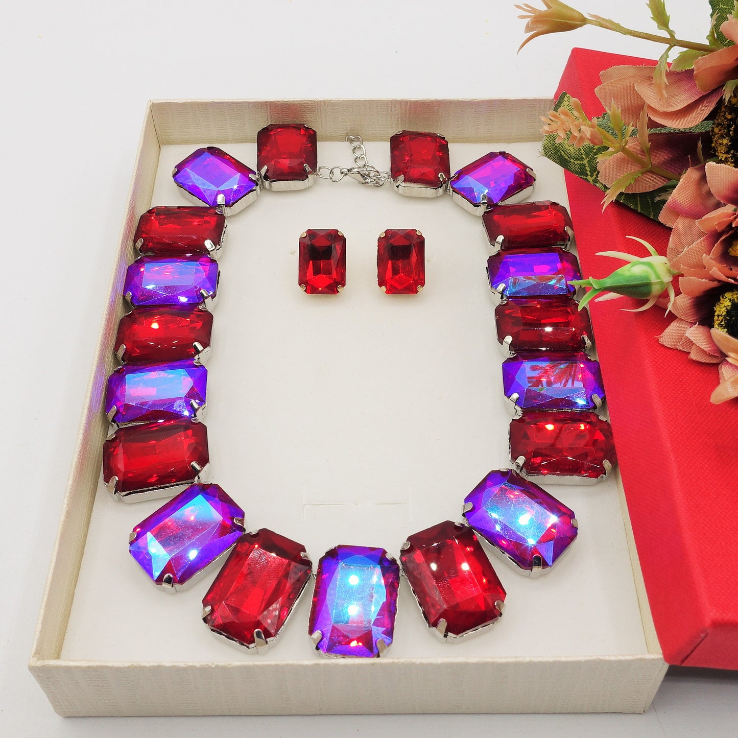 MARGOT LUXE SET - Collier ,Bracciale e Orecchini con pietre sfaccettate