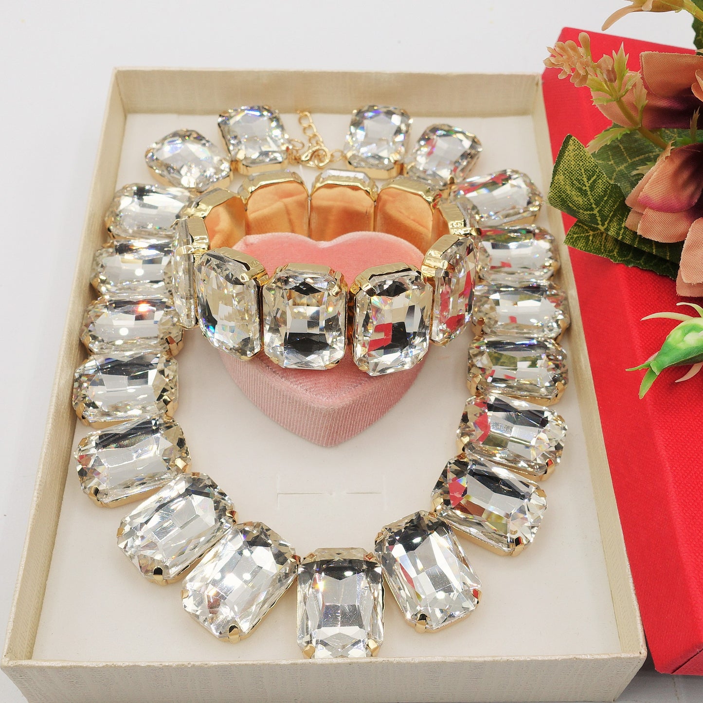 MARGOT LUXE SET - Collier ,Bracciale e Orecchini con pietre sfaccettate