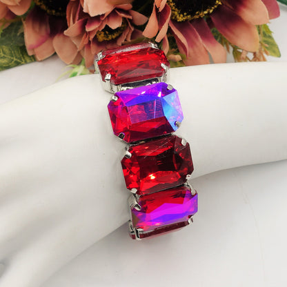 MARGOT LUXE - Bracciale elasticizzato con pietre sfaccettate -luce colection