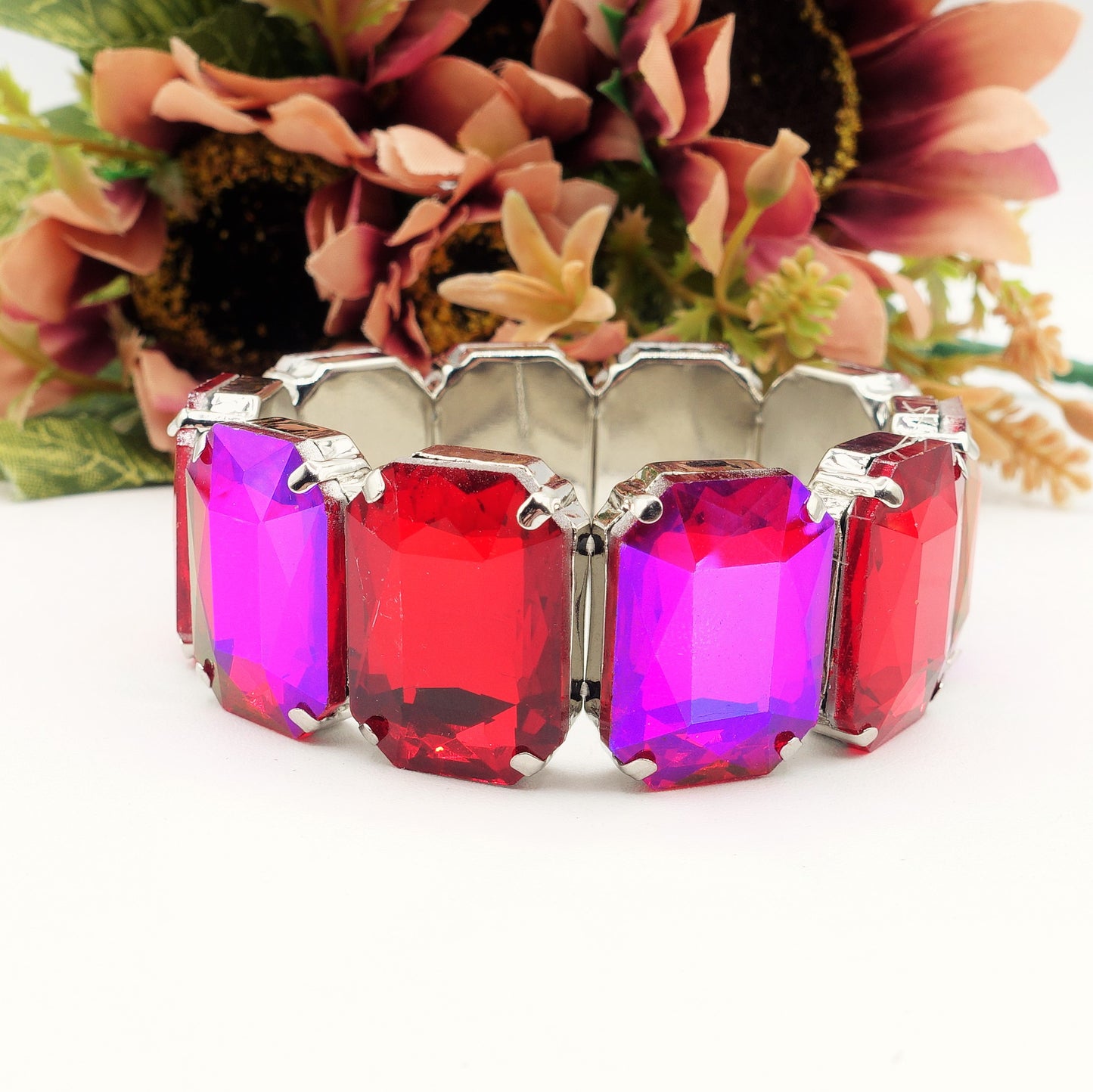 MARGOT LUXE - Bracciale elasticizzato con pietre sfaccettate -luce colection