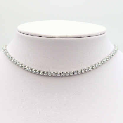 VEGAS ~ TENNIS CHOKER GIROCOLLO IN ACCIAIO INOSSIDABILE CON CUBIC  ZIRCONIA