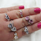 Diana Chunky ~ Anello cuori grandi con cubic zirconia a forma di cuore