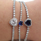 DIANA ~Chunky ~ Bracciale tennis con cuore in Cubic Zirconia