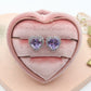 DIANA ~Orecchini a bottone con cubic zirconia a forma di cuore
