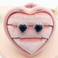 DIANA ~Orecchini a bottone con cubic zirconia a forma di cuore