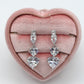 CHERIE - tiny - Orecchini pendenti in cubic zirconia a forma di cuore