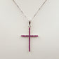 CROSS  ~ ARGENTO 925 ~ Collana con pendente croce in cubic zirconia