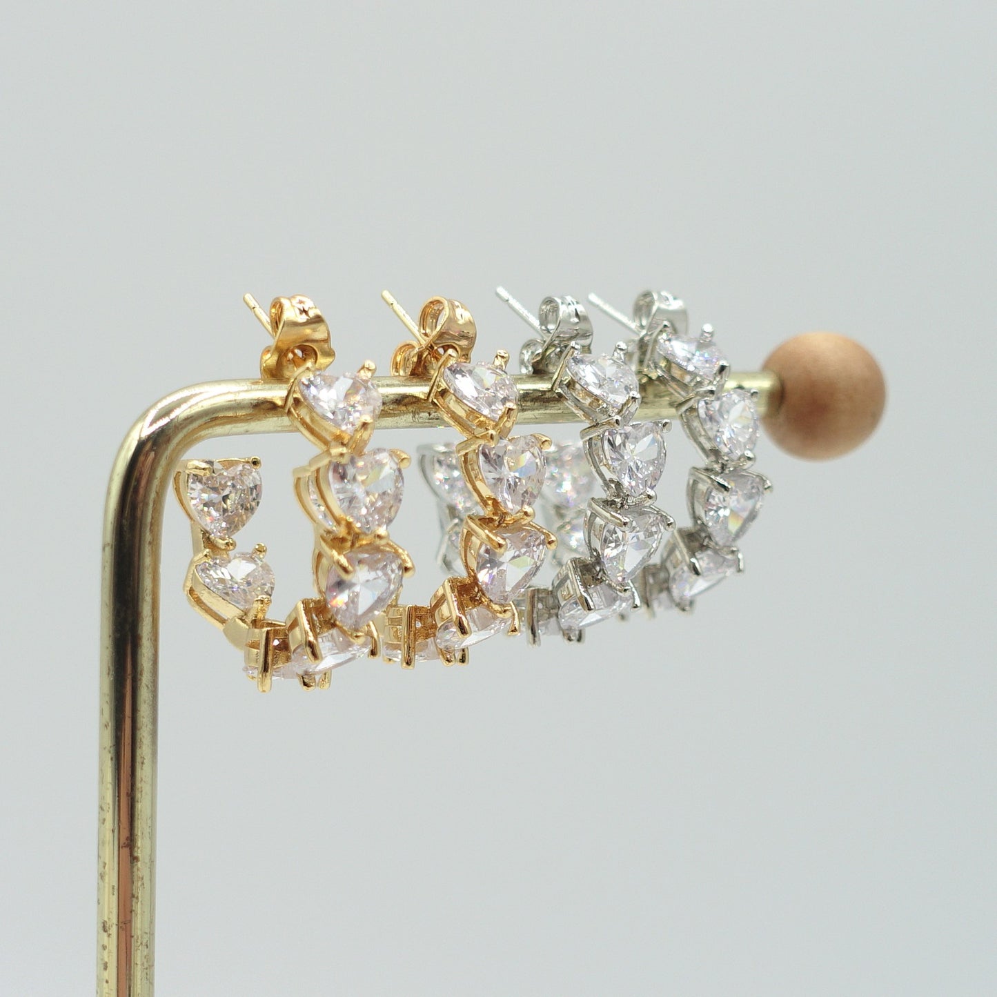 CAMILLE - CHERIE COLLECTION - Orecchini a cerchio con cubic zirconia a forma di cuore