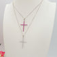 CROSS  ~ ARGENTO 925 ~ Collana con pendente croce in cubic zirconia