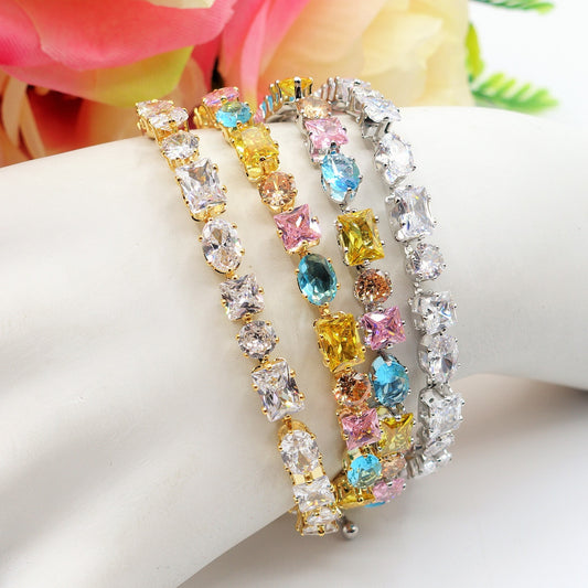 CHARIS - Bracciale Tennis con Cubic Zirconia RAINBOW