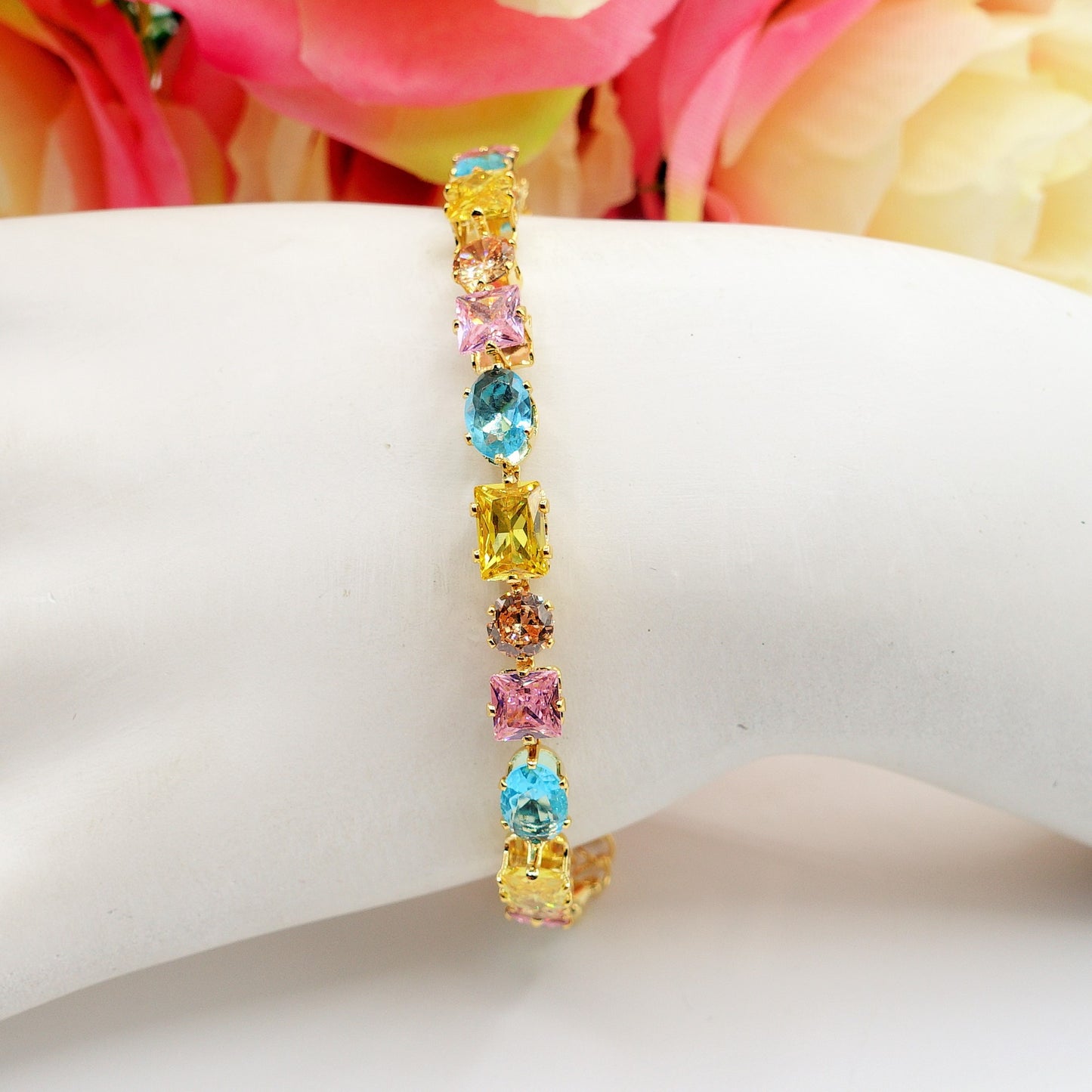 CHARIS - Bracciale Tennis con Cubic Zirconia RAINBOW