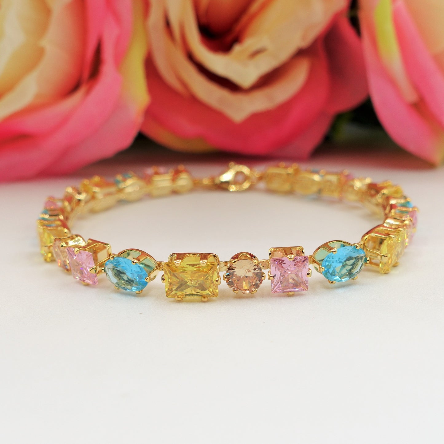 CHARIS - Bracciale Tennis con Cubic Zirconia RAINBOW