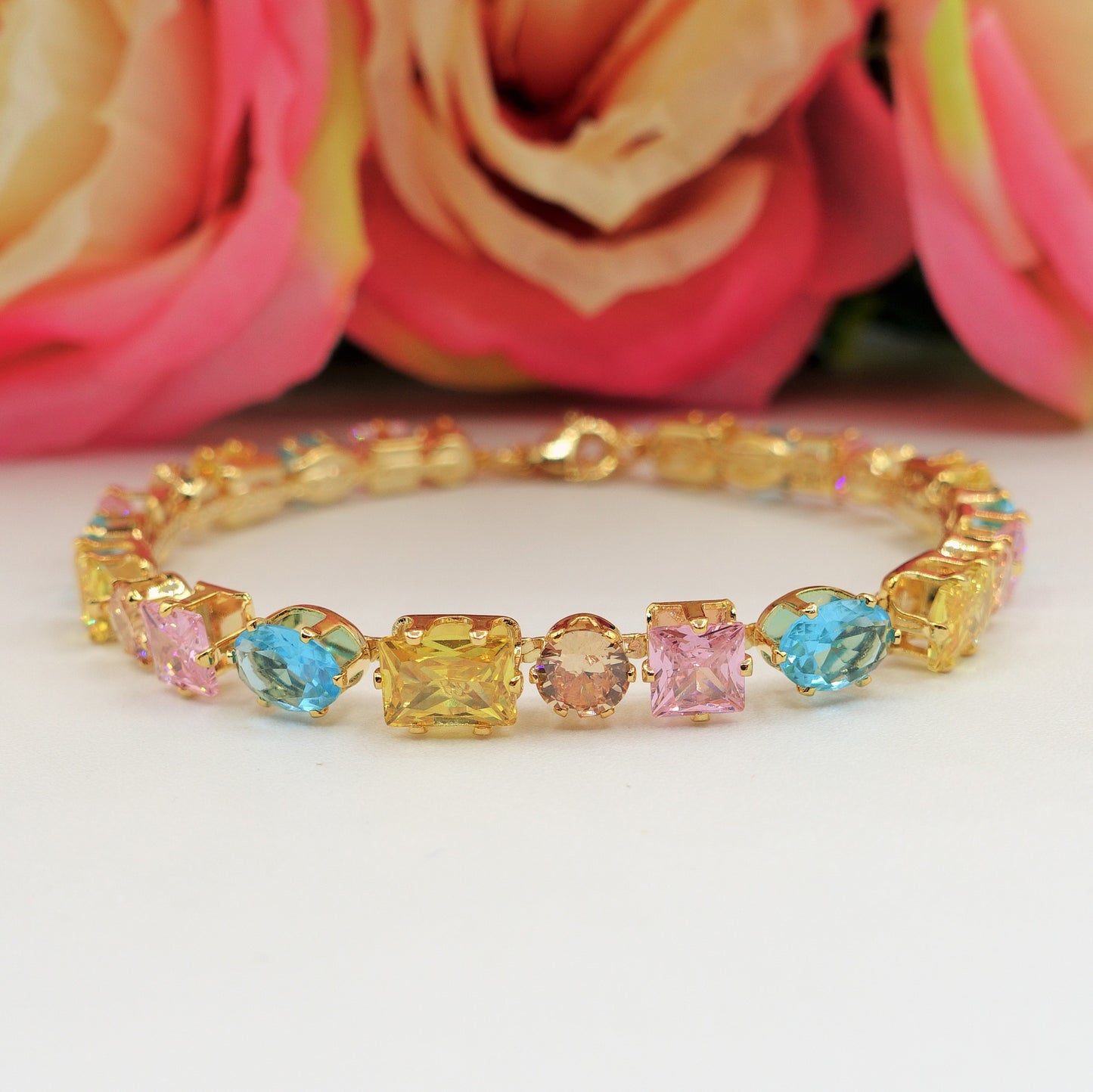CHARIS - Bracciale Tennis con Cubic Zirconia RAINBOW