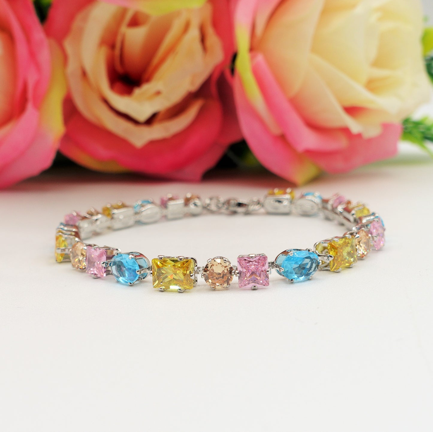 CHARIS - Bracciale Tennis con Cubic Zirconia RAINBOW