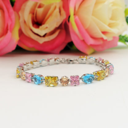 CHARIS - Bracciale Tennis con Cubic Zirconia RAINBOW