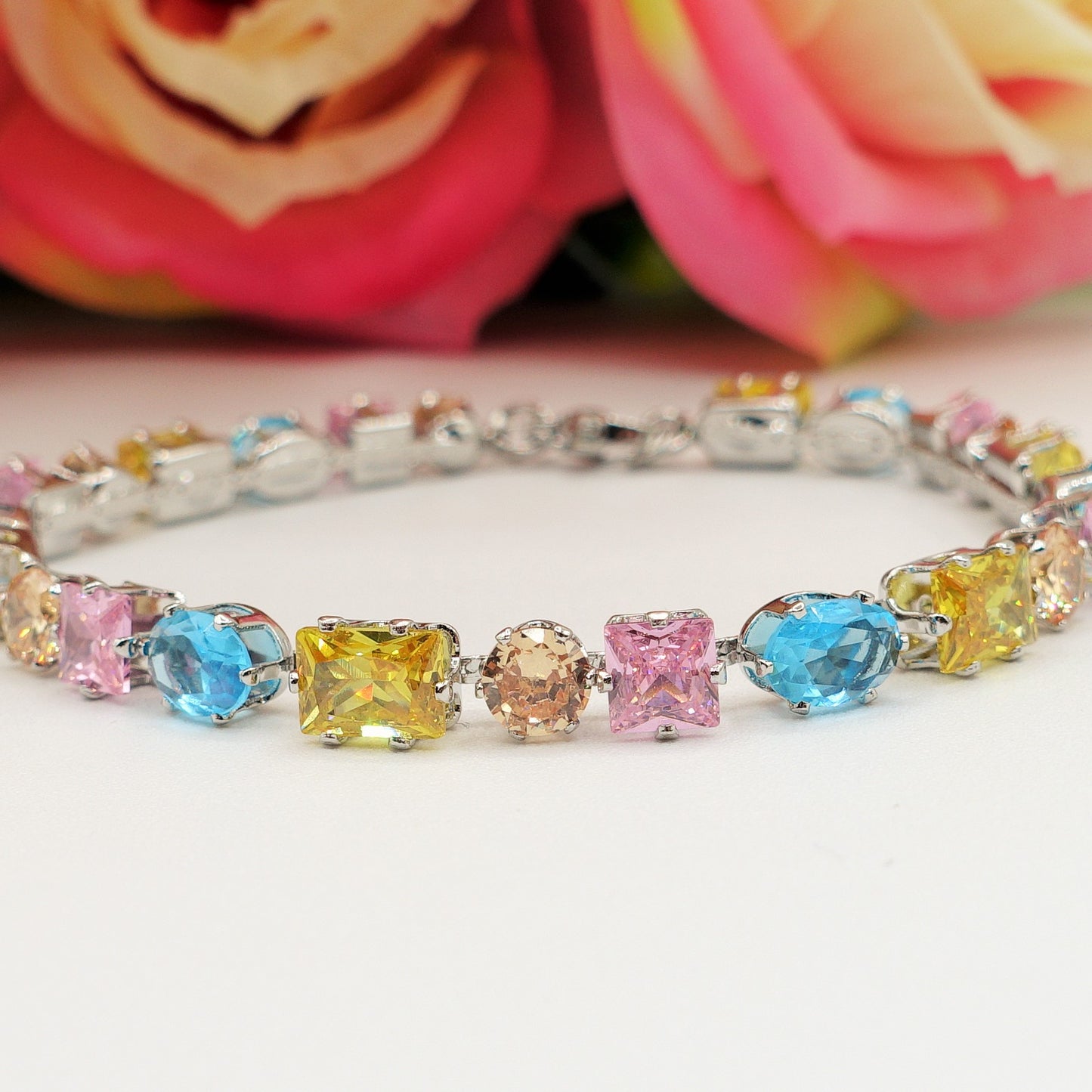 CHARIS - Bracciale Tennis con Cubic Zirconia RAINBOW