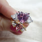 Diana Chunky ~ Anello cuori grandi con cubic zirconia a forma di cuore