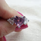 Diana Chunky ~ Anello cuori grandi con cubic zirconia a forma di cuore