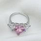 Diana Chunky ~ Anello cuori grandi con cubic zirconia a forma di cuore