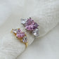 Diana Chunky ~ Anello cuori grandi con cubic zirconia a forma di cuore