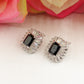 EMILY ~ orecchini bottone con cubic zirconia TAGLIO BAGUETTE