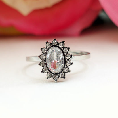 KATE MINI ~ Anello regolabile in ACCIAIO INOSSIDABILE con cubic zirconia