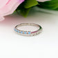 DELIGHT ~ ANELLO in ARGENTO 925 fedina asimmetrica con cubic zirconia bicolor