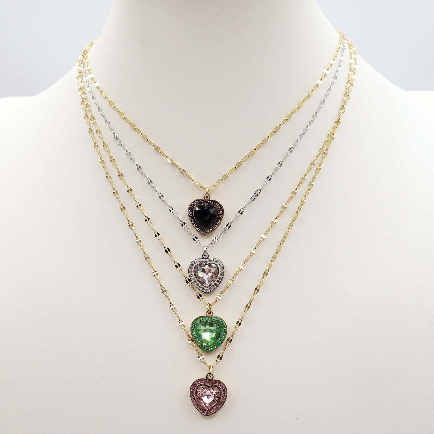 IRIS - ACCIAIO INOSSIDABILE- Collana con pendente cuore in cubic zirconia