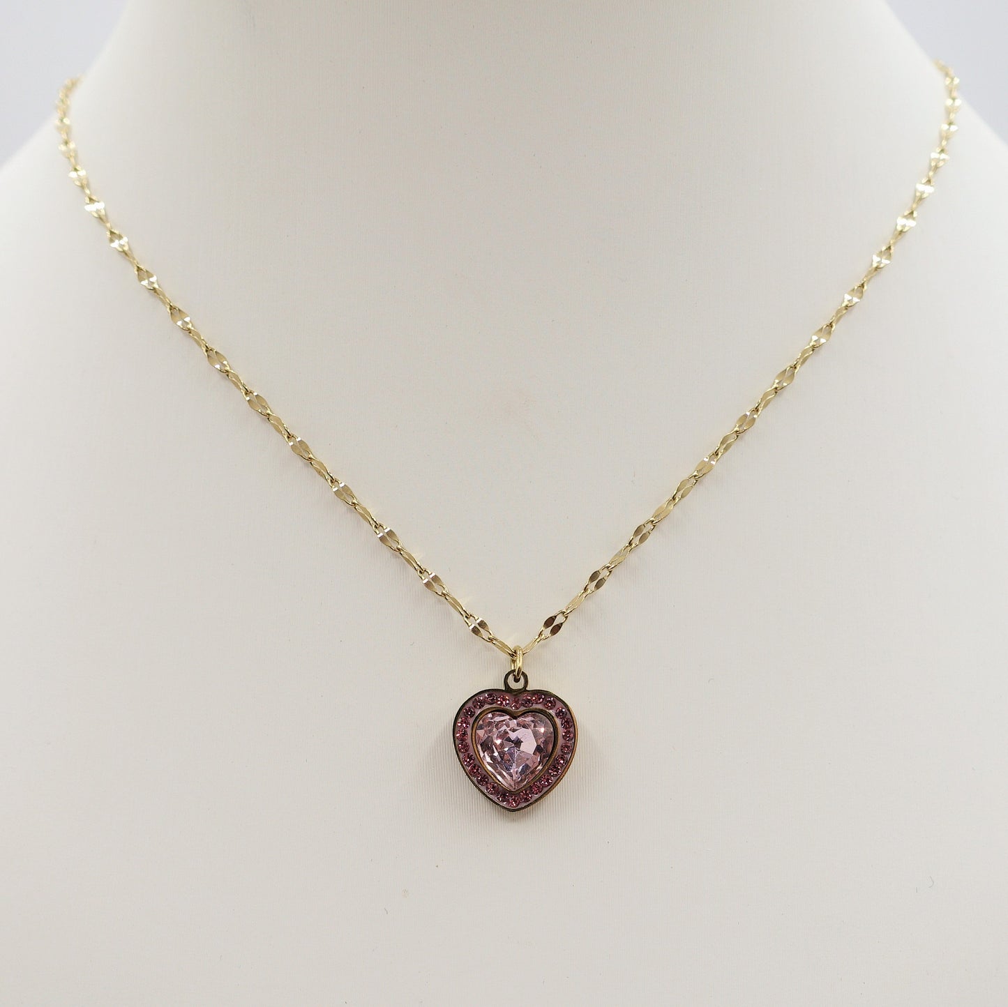 IRIS - ACCIAIO INOSSIDABILE- Collana con pendente cuore in cubic zirconia