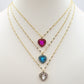 IRIS - ACCIAIO INOSSIDABILE- Collana con pendente cuore in cubic zirconia