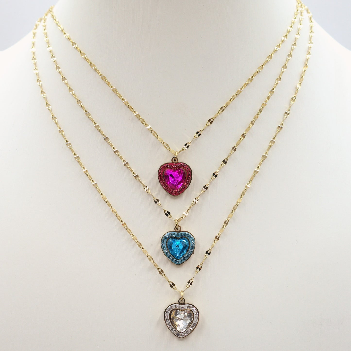 IRIS - ACCIAIO INOSSIDABILE- Collana con pendente cuore in cubic zirconia