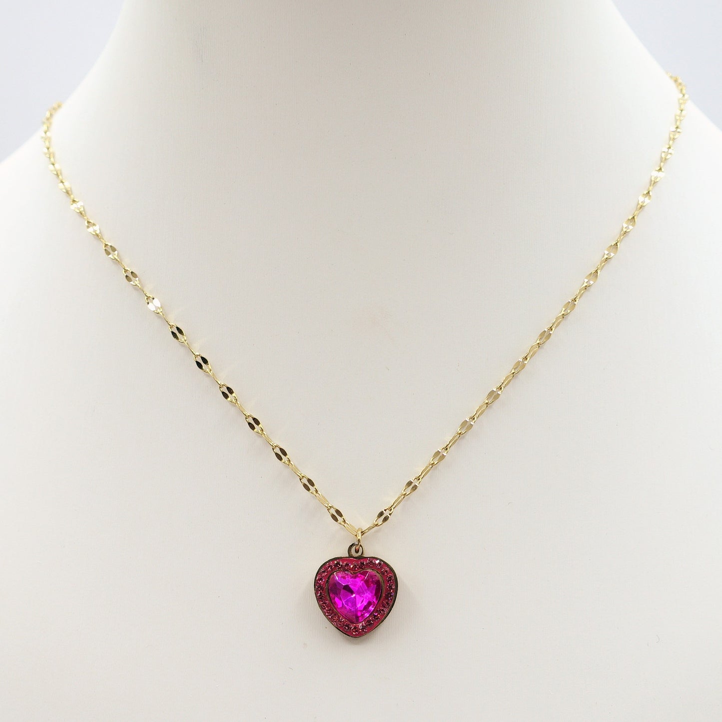 IRIS - ACCIAIO INOSSIDABILE- Collana con pendente cuore in cubic zirconia