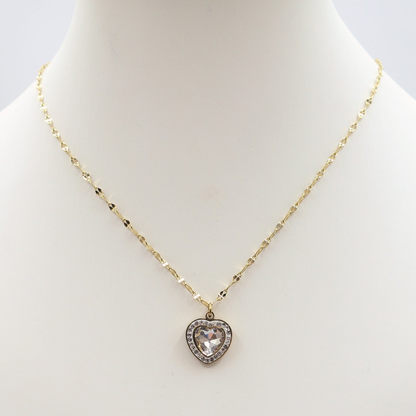 IRIS - ACCIAIO INOSSIDABILE- Collana con pendente cuore in cubic zirconia