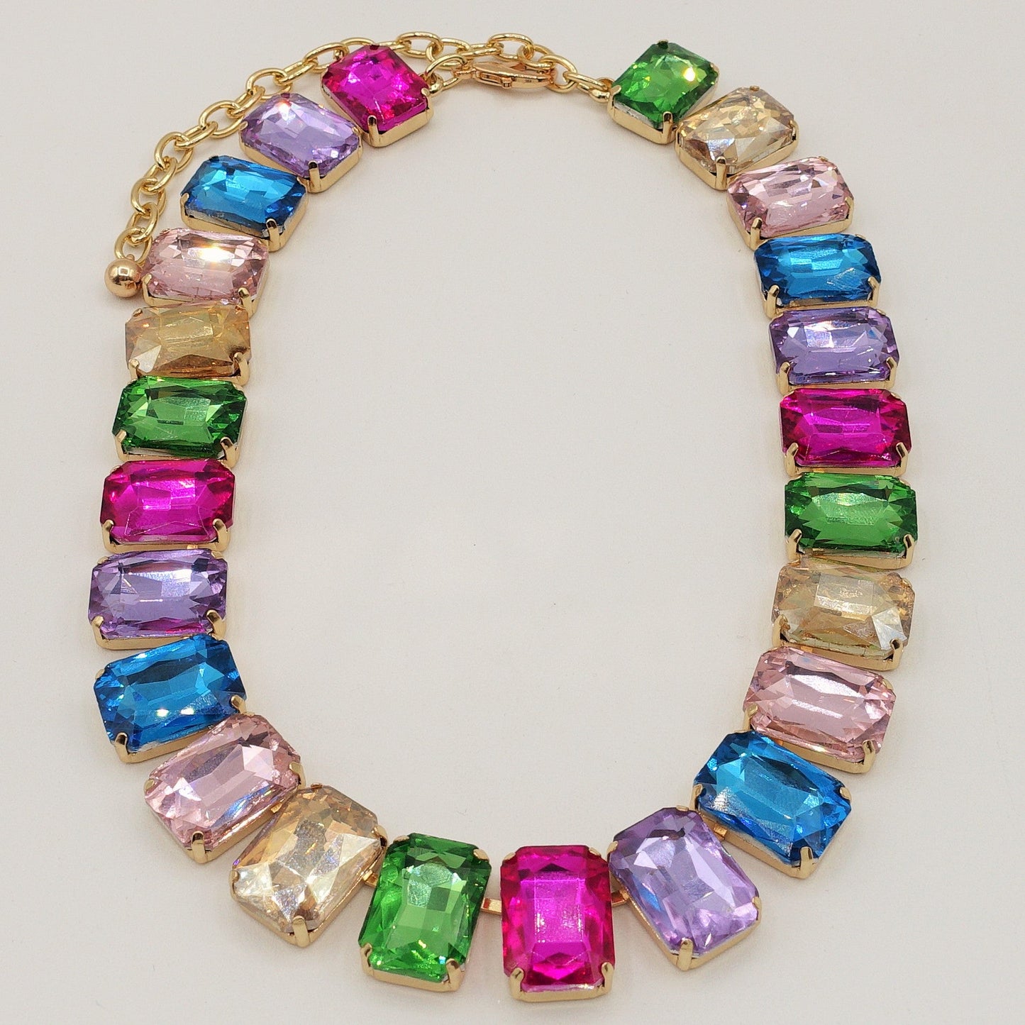 MARGOT collier con pietre sfaccettate - silver